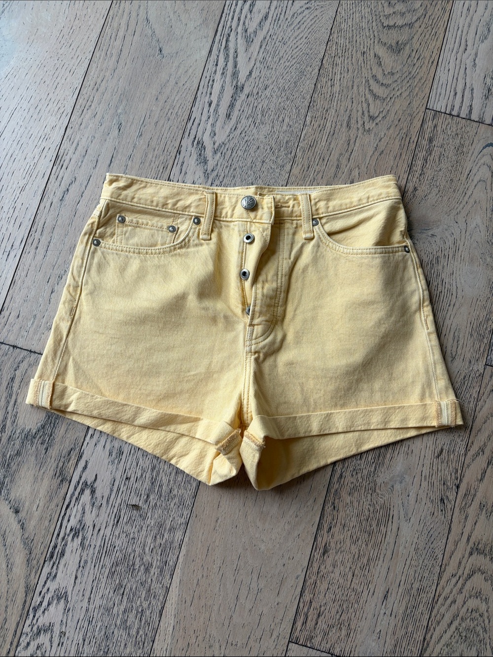 rag & bone Yellow High-Rise Denim Shorts